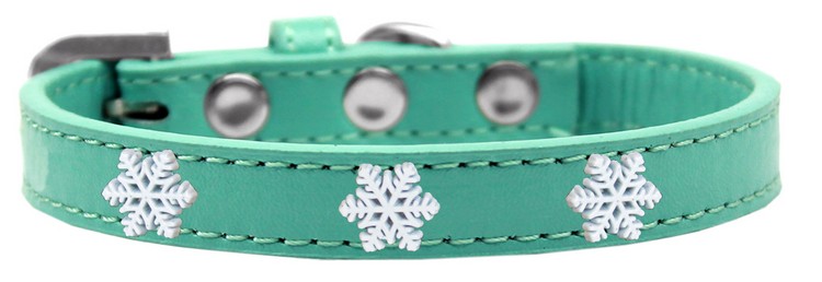 Snowflake Widget Dog Collar Aqua Size 16